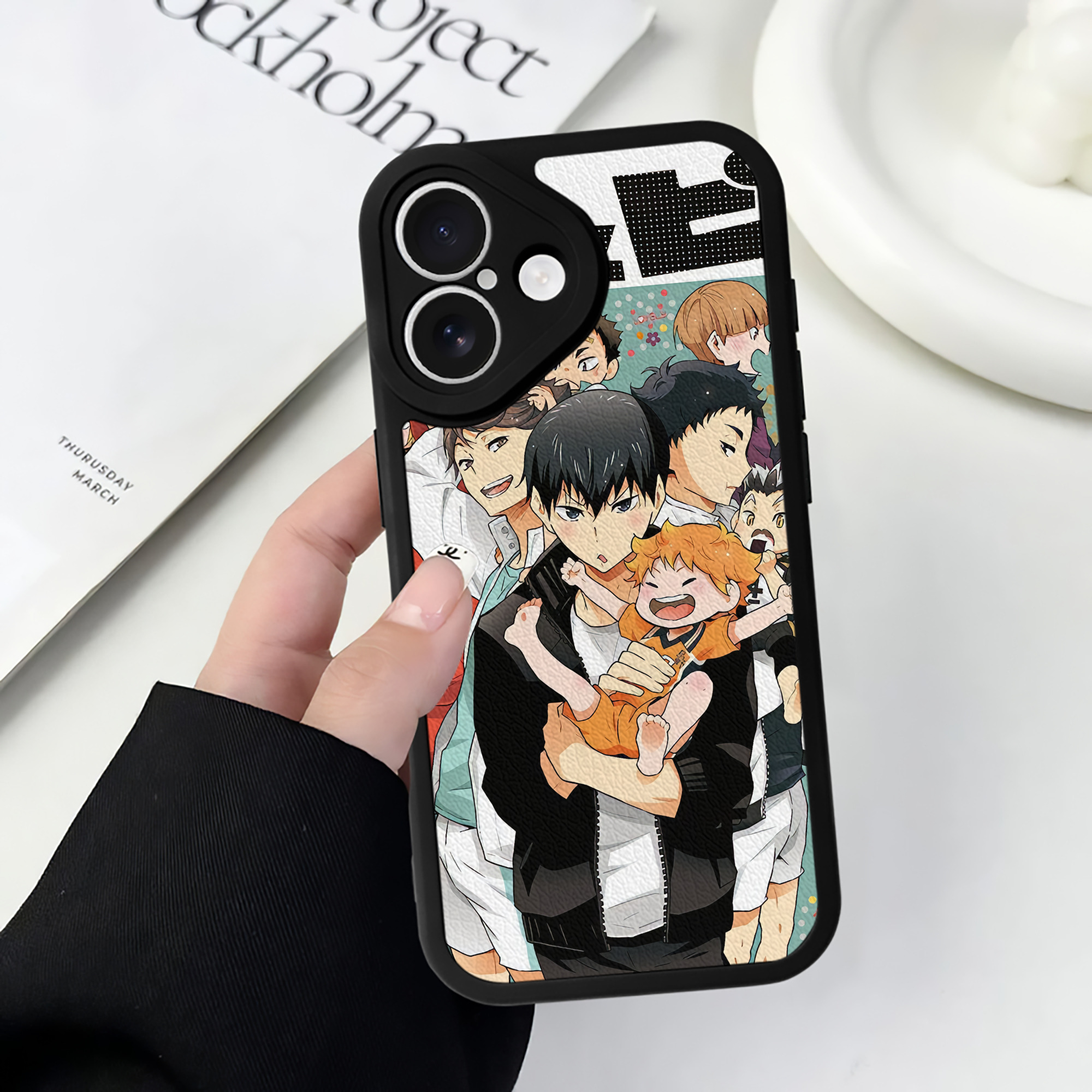 （画像用） ハイキュー!! Haikyu!! 【iPhone 16シリーズ対応】シリコンスマホケース（レザー調） 材質：シリコン